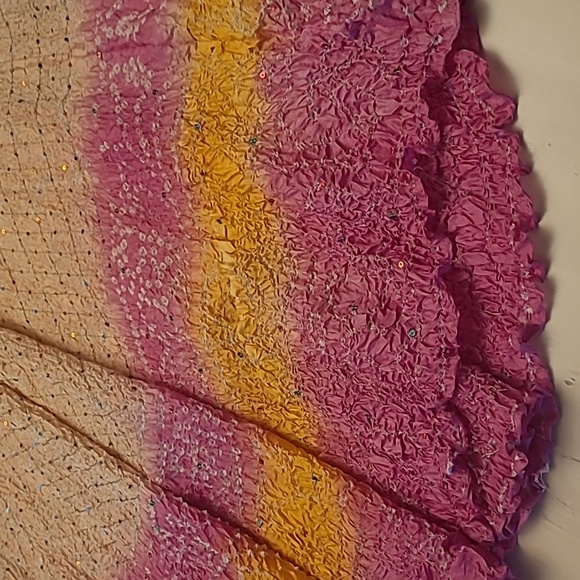 EUC Y2K Casual Studio 100% Silk Sequined Ombre Crinkled Skirt - Picture 3 of 14